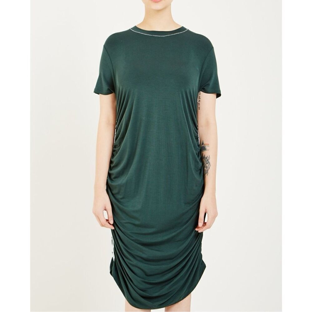 Carven Jersey Ruched Dress in Forest Green Size‎ M